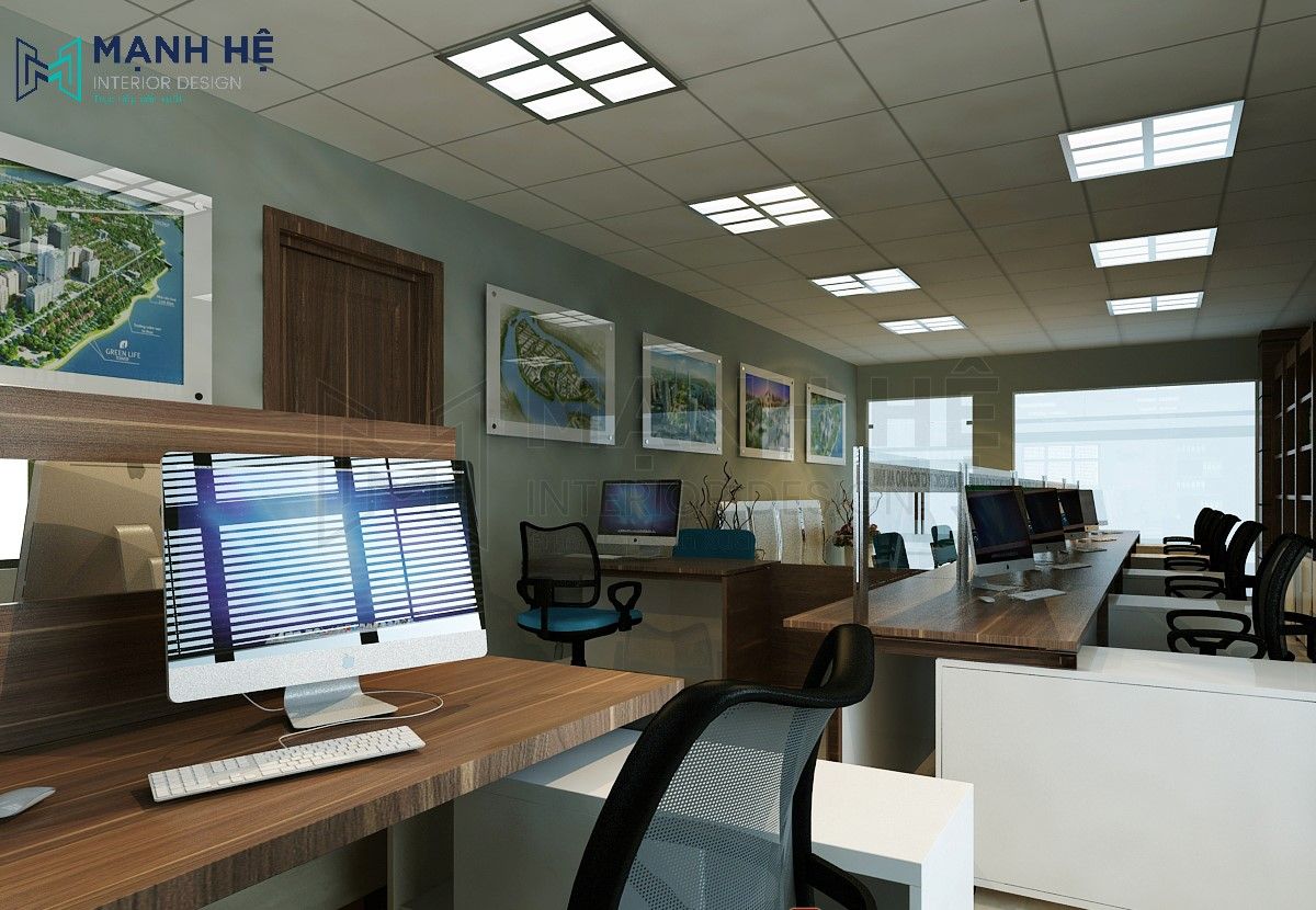 Thiết kế nội thất văn phòng công ty quy mô lớn, hiện đại và chuyên nghiệp 