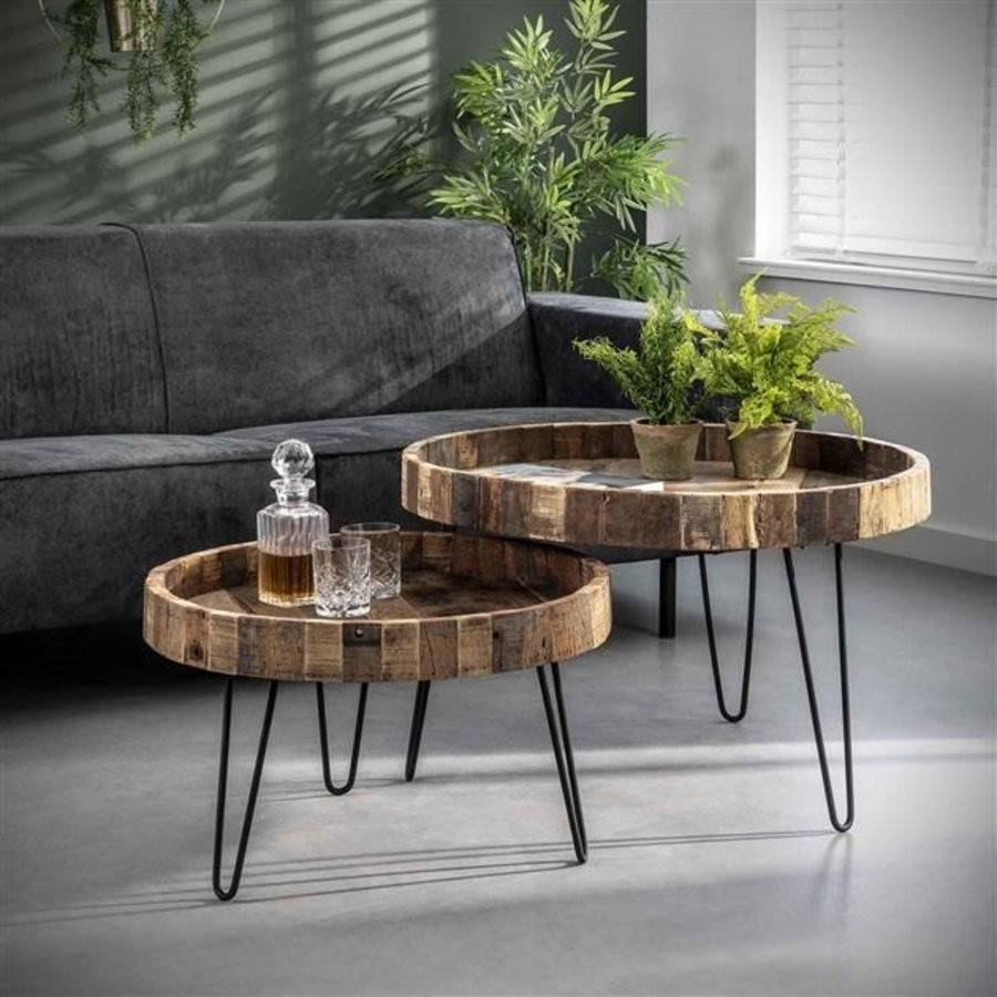 Mẫu 13: Mẫu bàn trà gỗ công nghiệp trang trí phòng khách