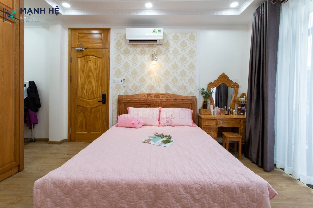 giường màu hồng xinh xắn