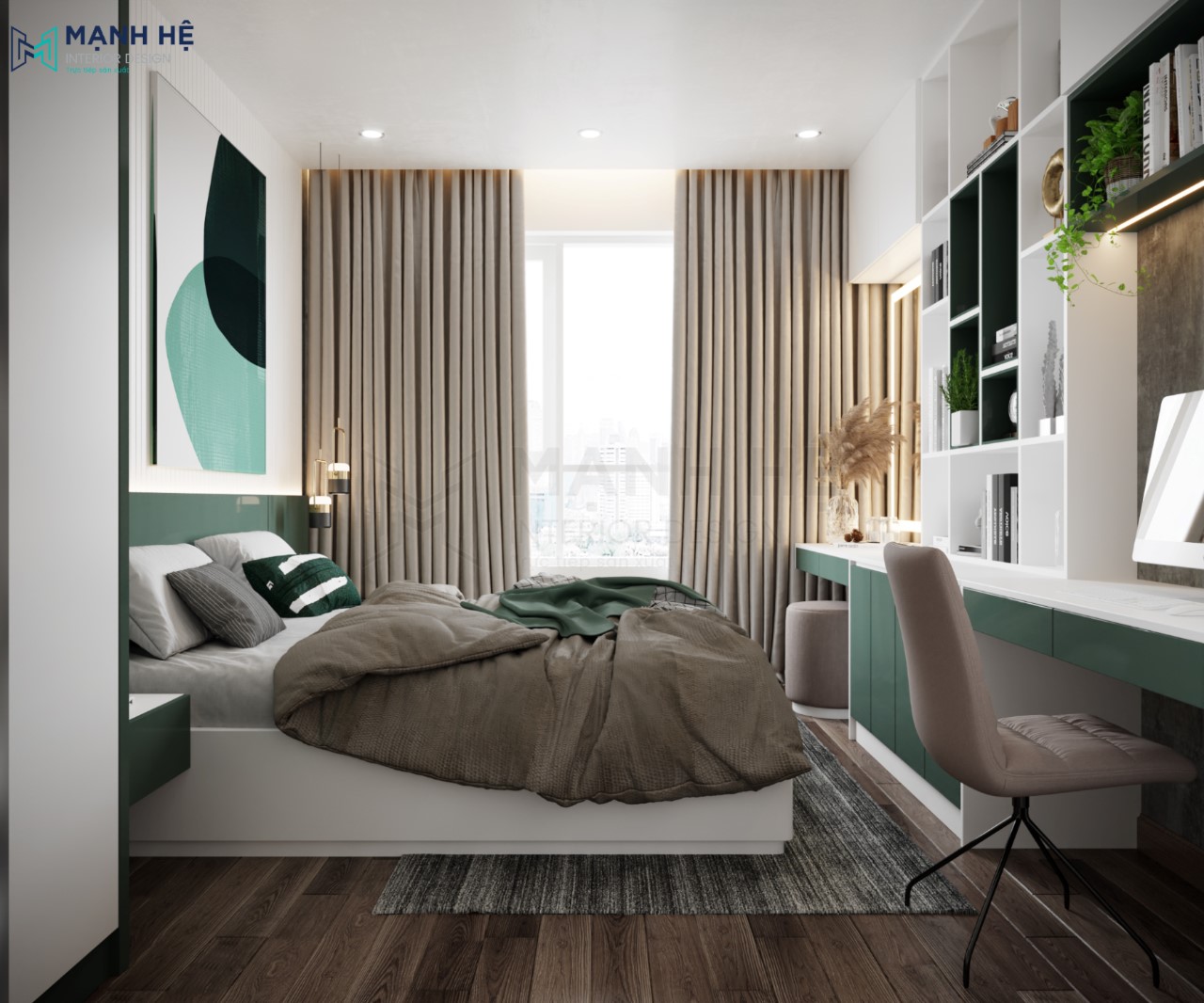 Sử dụng rèm 2 lớp cho phòng ngủ