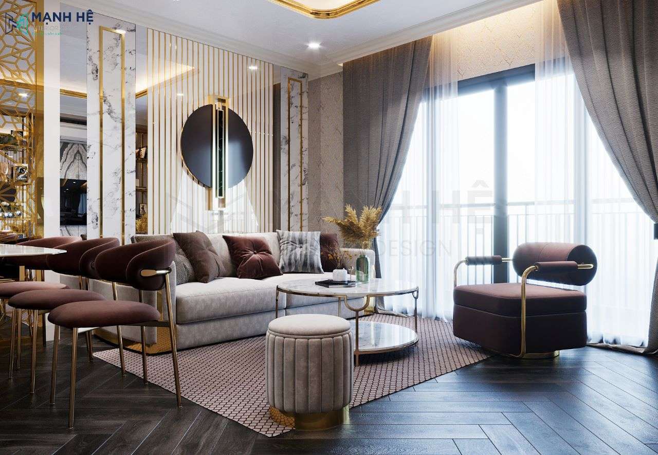 Ôp tường phòng khách Luxury cho căn hộ cao cấp