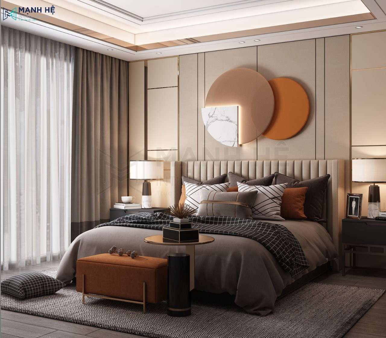 Vách ốp đầu giường đẹp