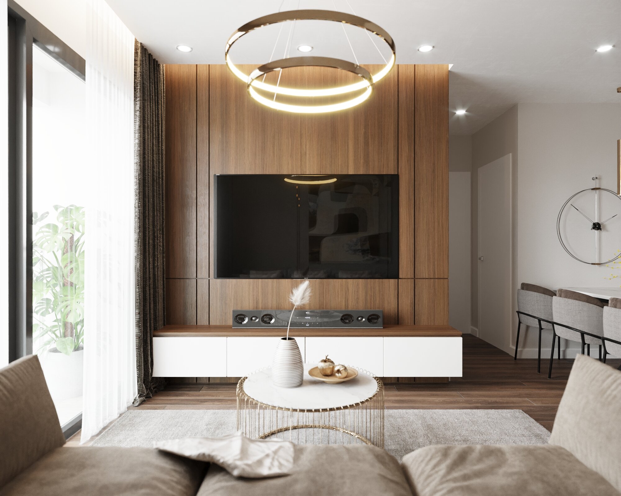 Thiết kế nội thất phòng khách chung cư hiện đại
