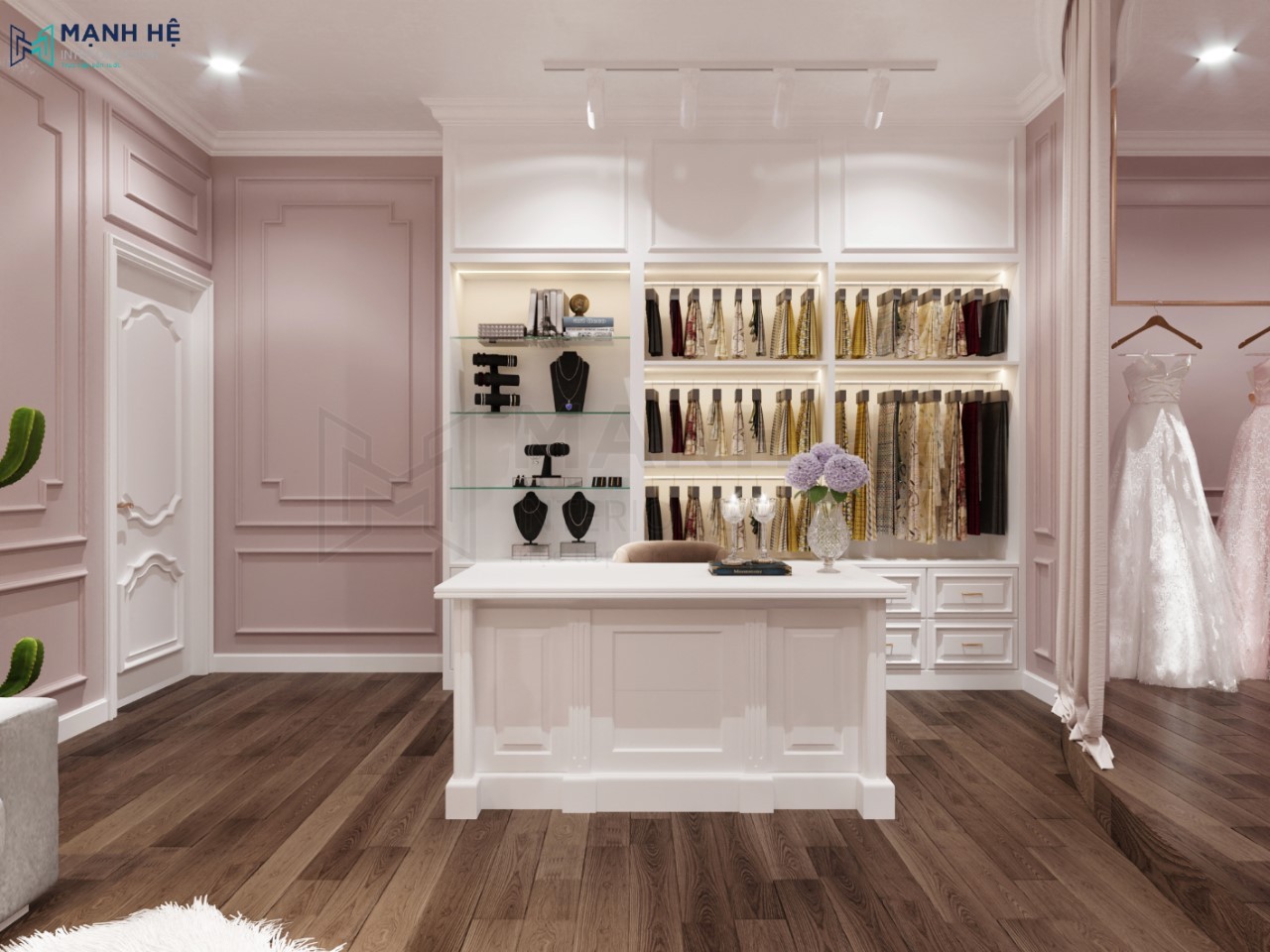 Thiết kế Showroom váy cưới Linh Nga – Tân cổ điển Thiết kế Showroom váy cưới Linh Nga – Tân cổ điển