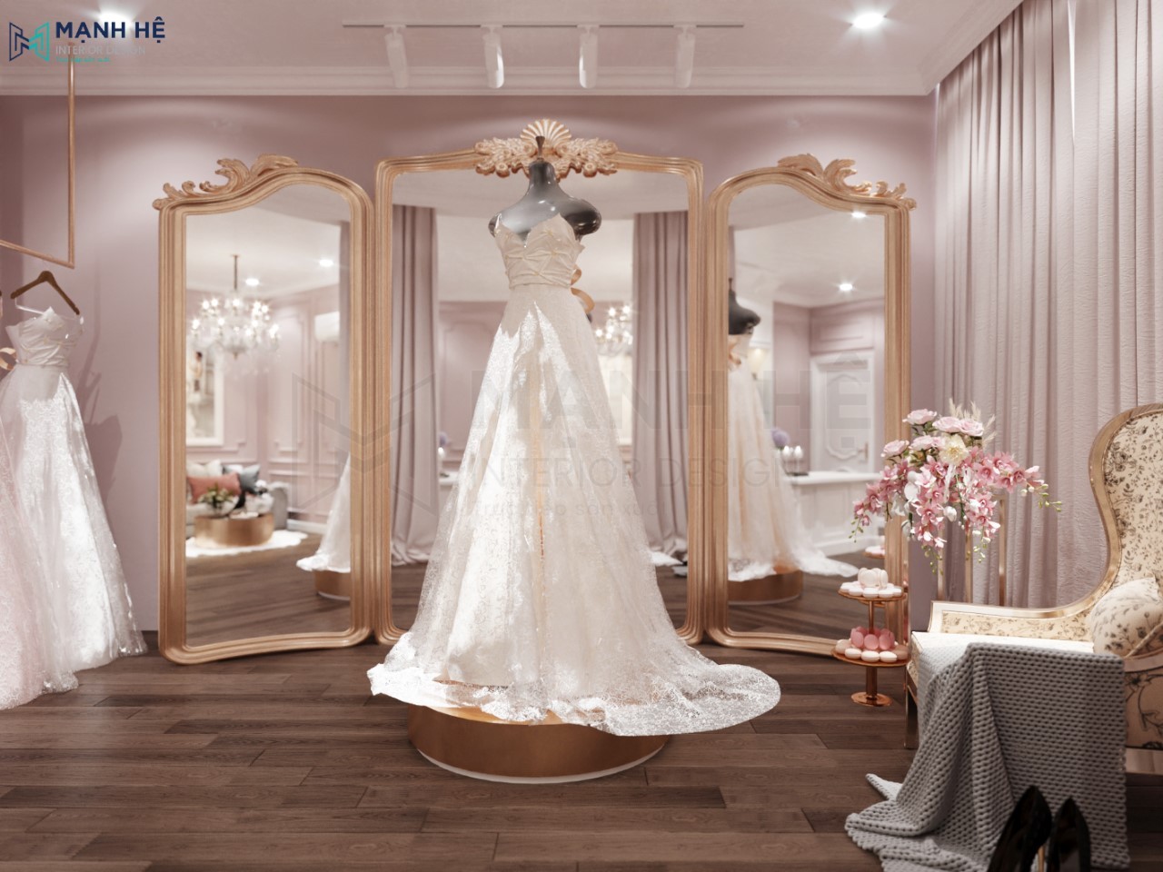 Thiết kế Showroom váy cưới Linh Nga – Tân cổ điển Thiết kế Showroom váy cưới Linh Nga – Tân cổ điển