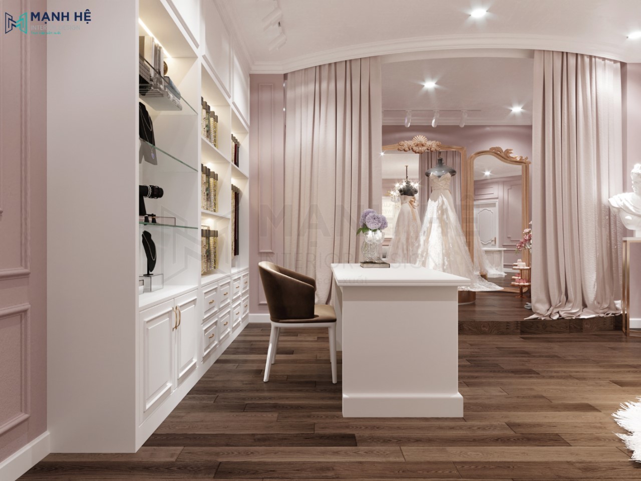 Thiết kế Showroom váy cưới Linh Nga – Tân cổ điển Thiết kế Showroom váy cưới Linh Nga – Tân cổ điển