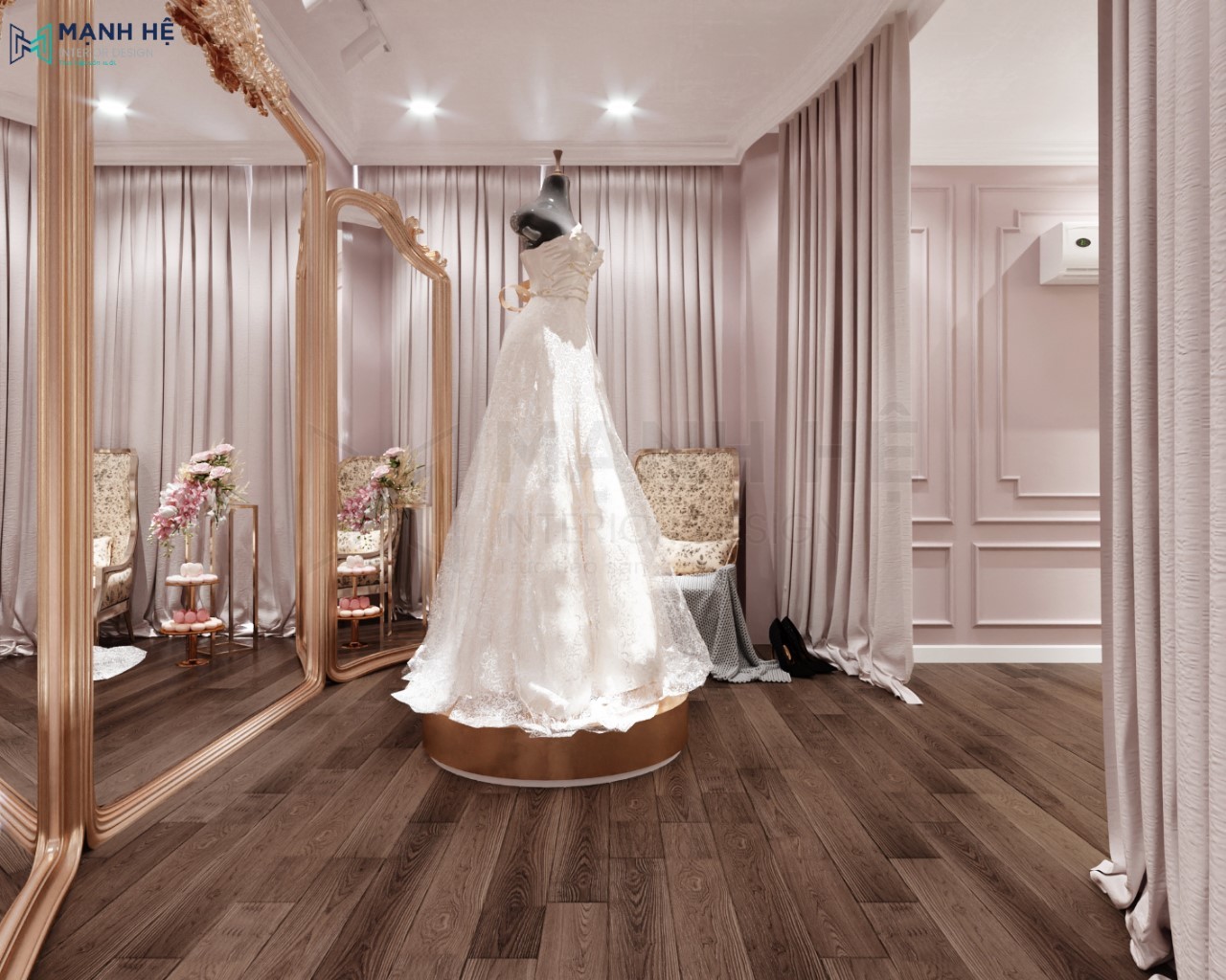 Thiết kế Showroom váy cưới Linh Nga – Tân cổ điển Thiết kế Showroom váy cưới Linh Nga – Tân cổ điển