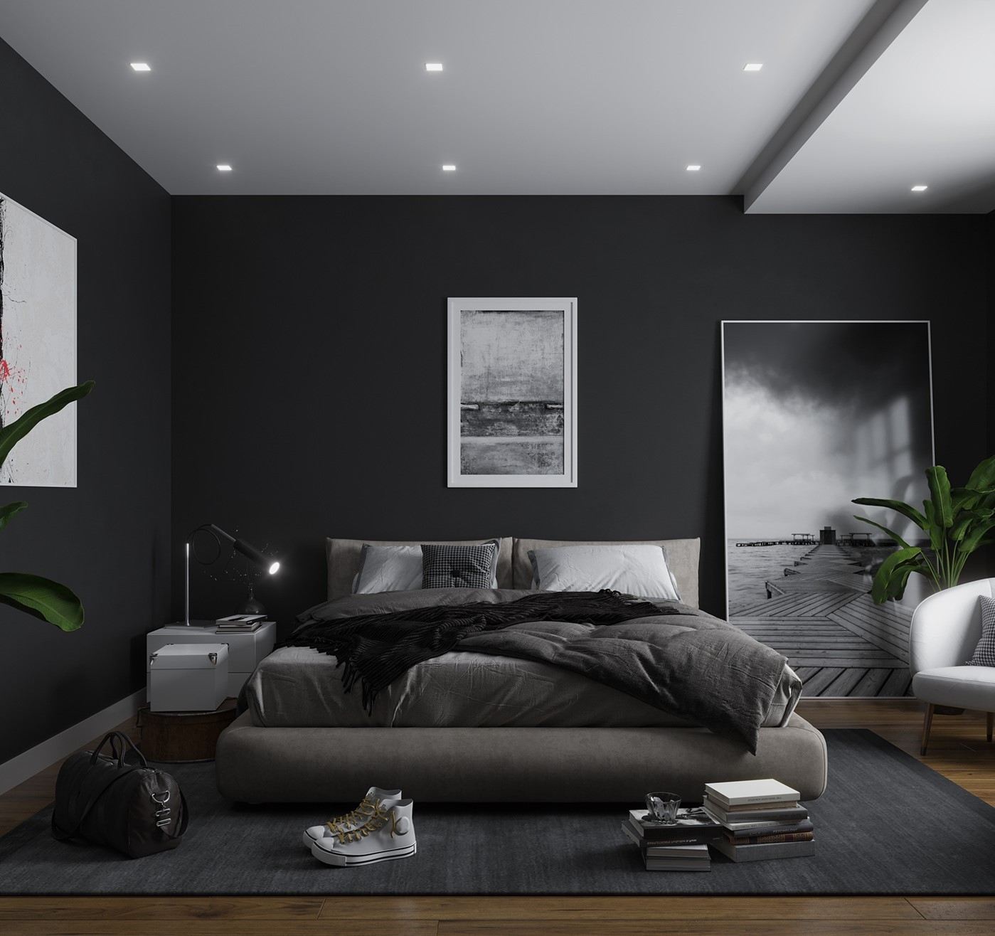 màu sơn phòng ngủ đen