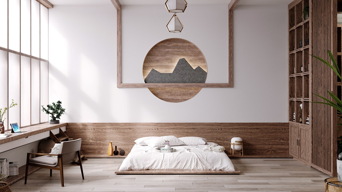 Thiết kế phòng ngủ không cần giường phong cách Nhật Bản