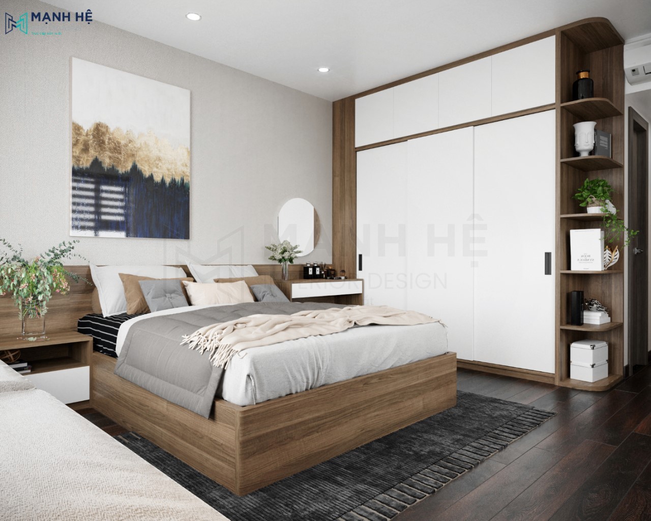 Thiết kế nội thất phòng ngủ master đẹp theo phong cách hiện đại