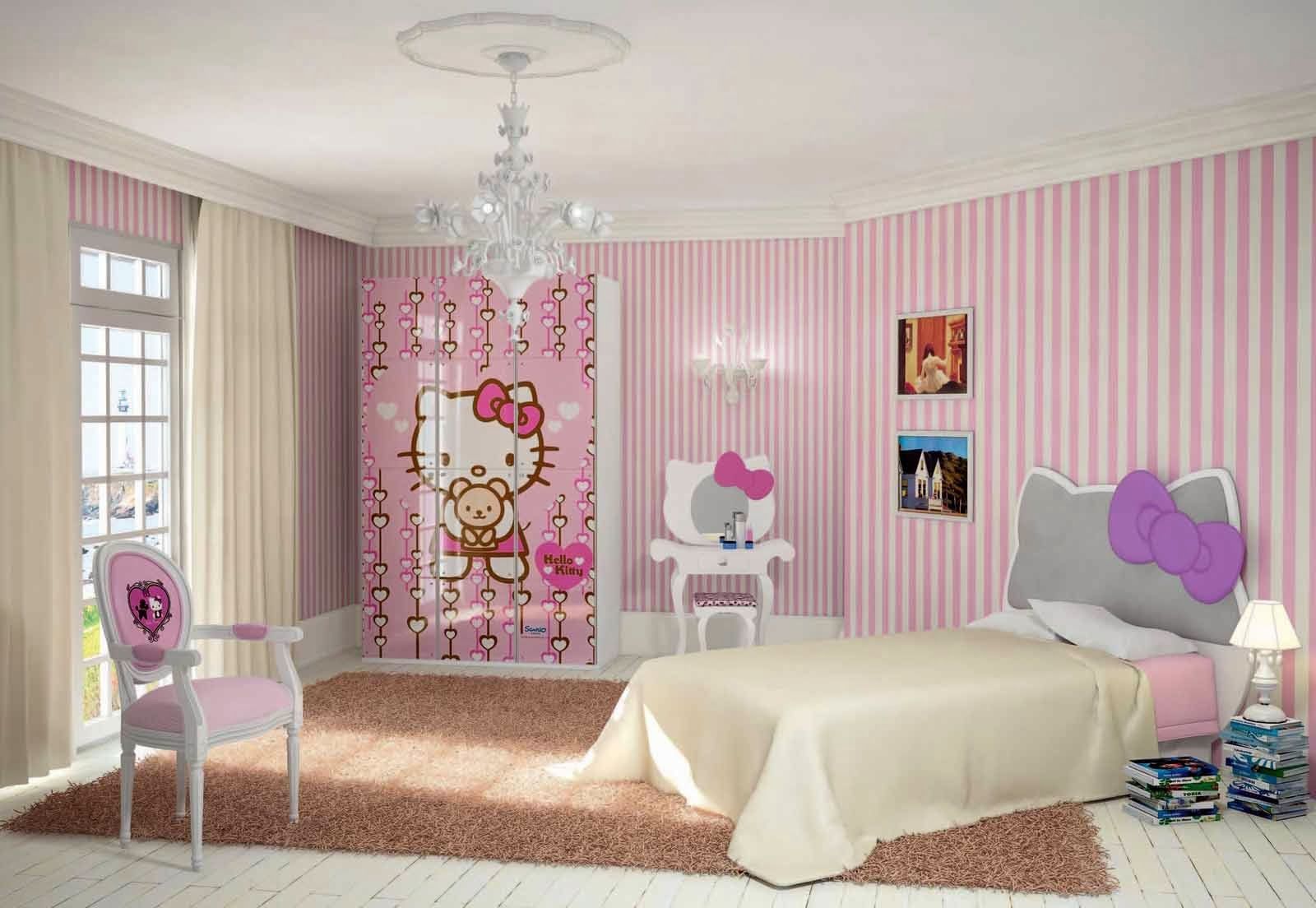 Mẫu phòng ngủ sơn màu hồng cho bé gái