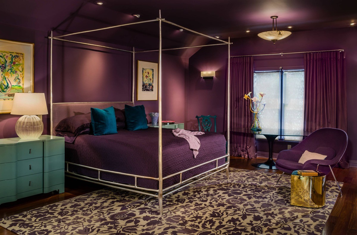 Phòng ngủ màu tím hợp phong thủy