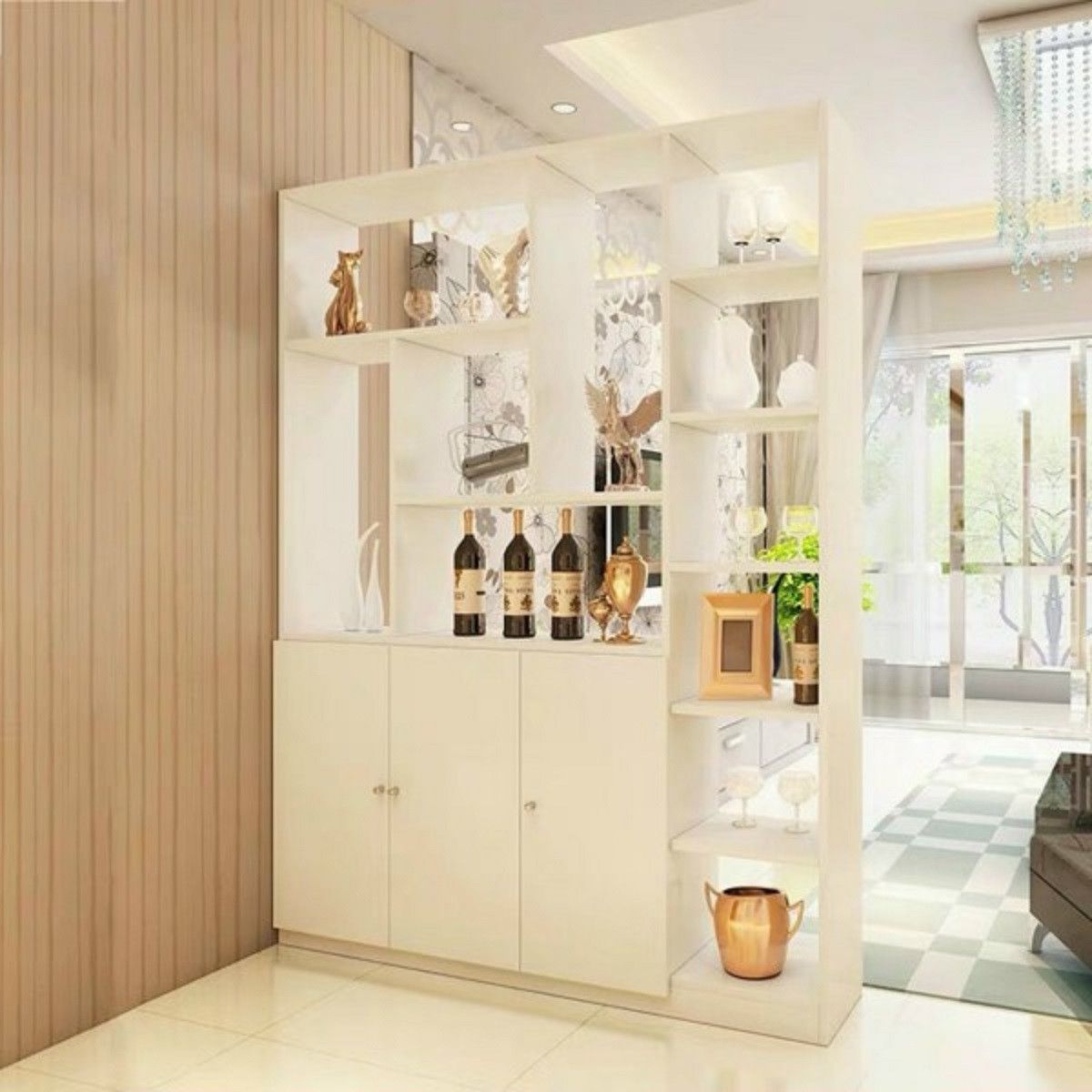 Kích thước tủ rượu phòng khách nhỏ gọn