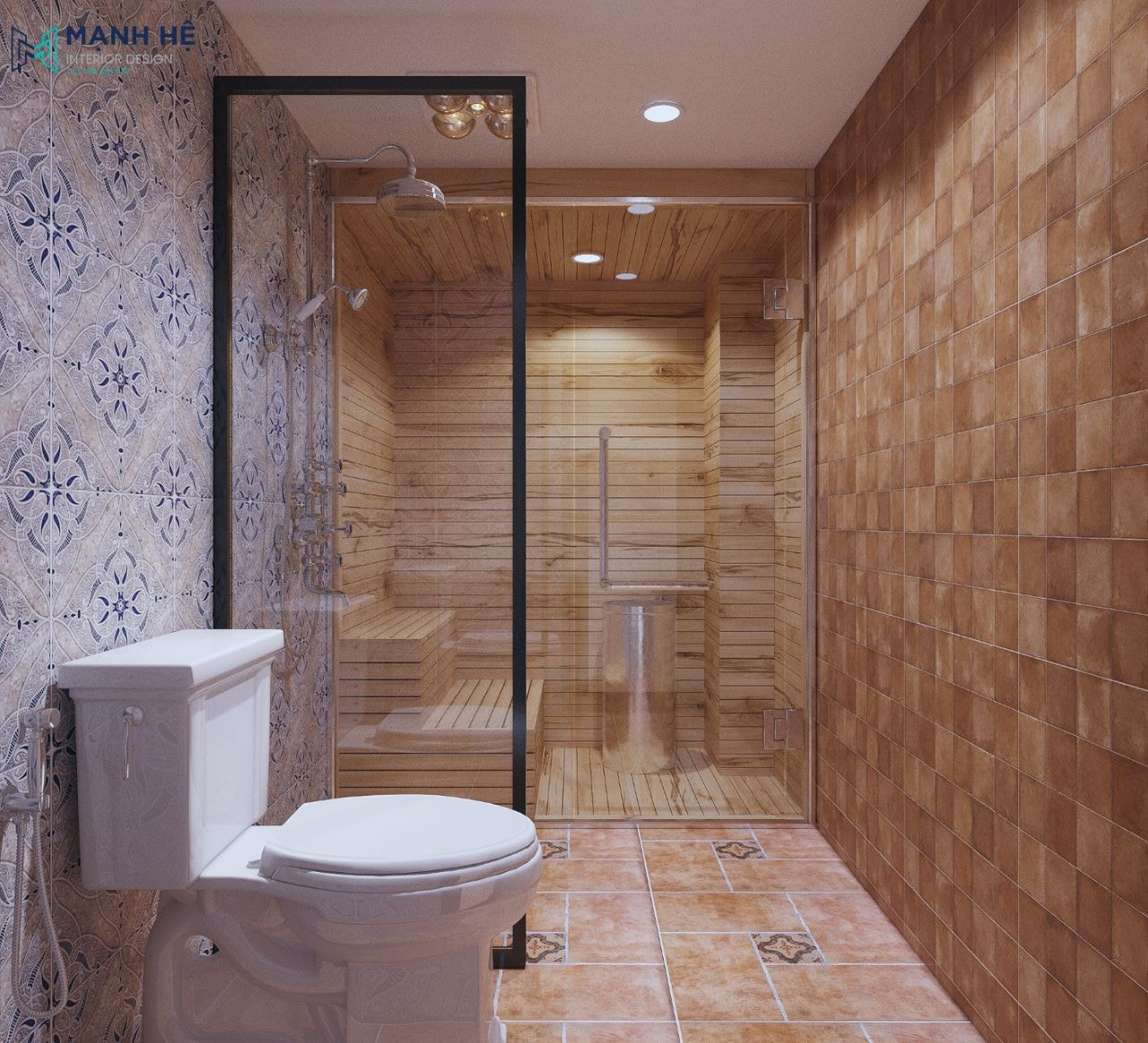 Thiết kế thêm phòng xông hơi trong nhà vệ sinh
