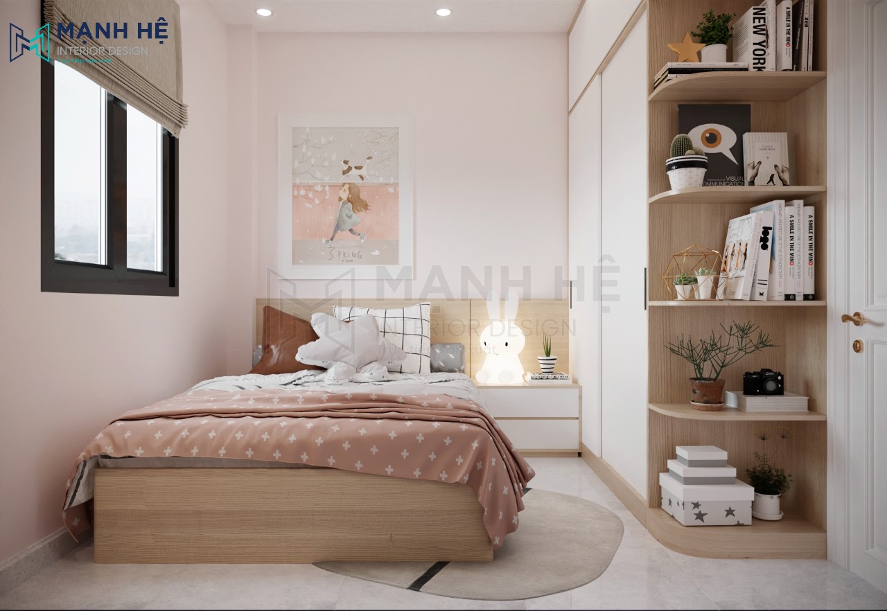 Thiết kế phòng ngủ nhỏ dành cho bé út với gam màu nhã nhặn