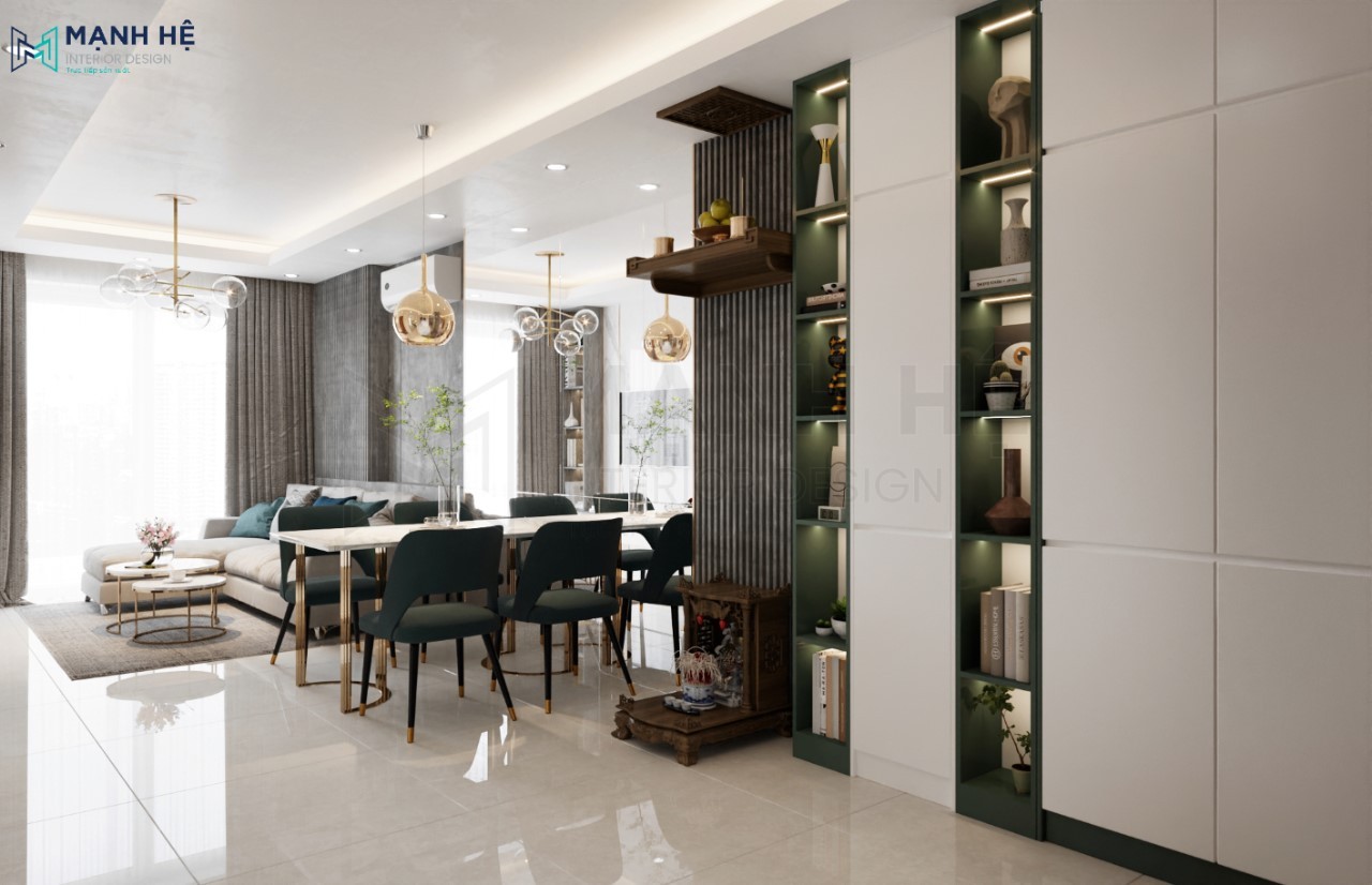 Bố trí bàn thờ phòng khách nhỏ gọn