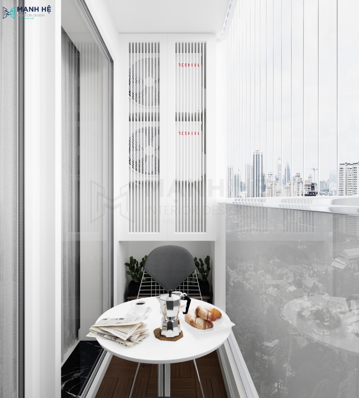 Trang trí ban công với sàn gỗ nhựa