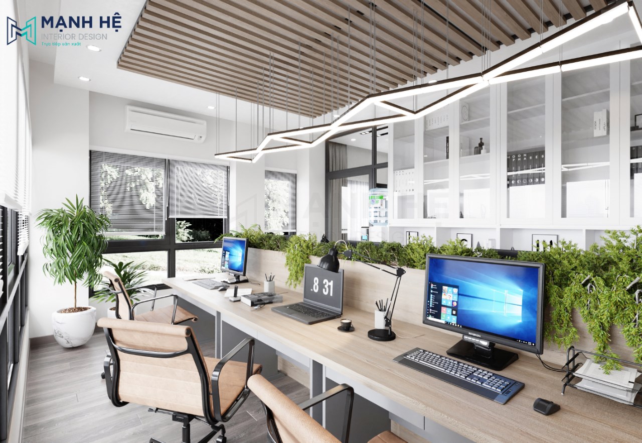 Văn phòng được bố trí nhiều cửa sổ để đem đến nguồn năng lượng tích cực cho nhân viên