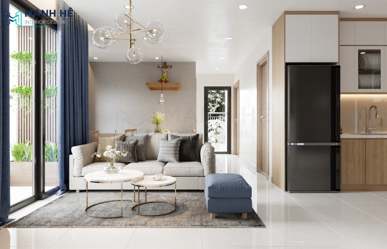 Thiết kế nội thất phòng khách chung cư đẹp theo phong cách hiện đại
