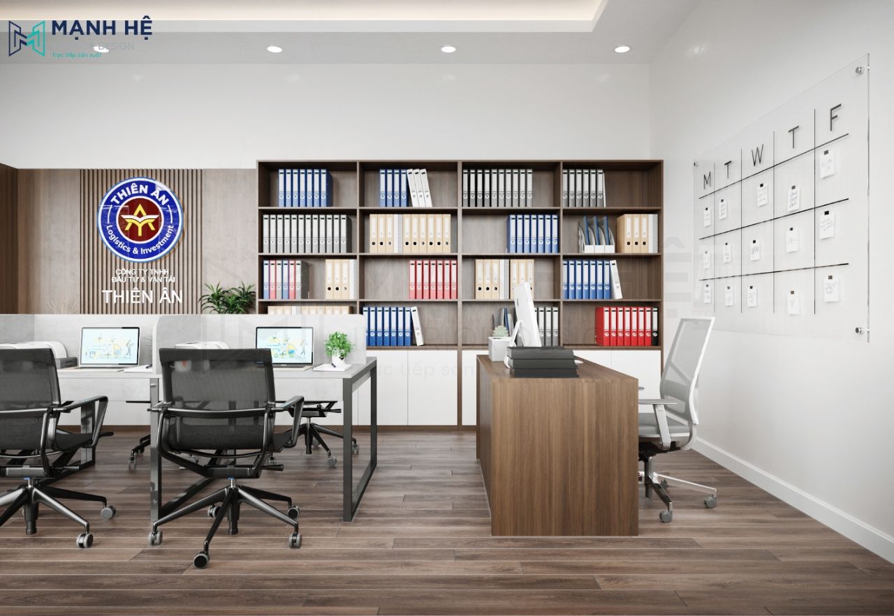 Thiết kế nội thất văn phòng 40m2 đẹp với phong cách hiện đại 