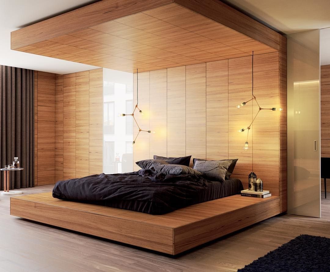 Nội thất từ gỗ thông tạo cảm giác thân thiện cho phòng ngủ