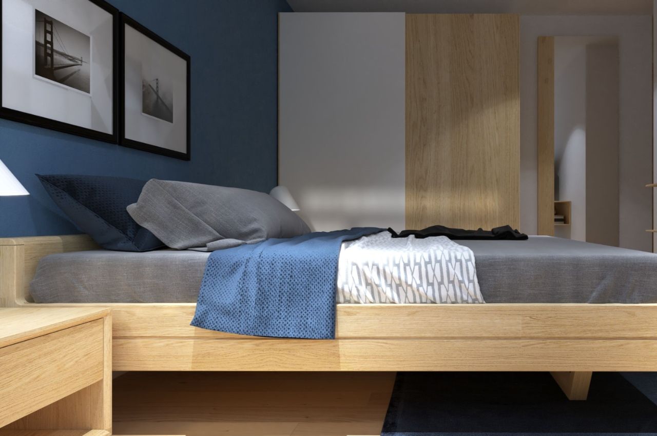 Phòng ngủ từ gỗ sồi Mỹ rất bền và thẩm mỹ