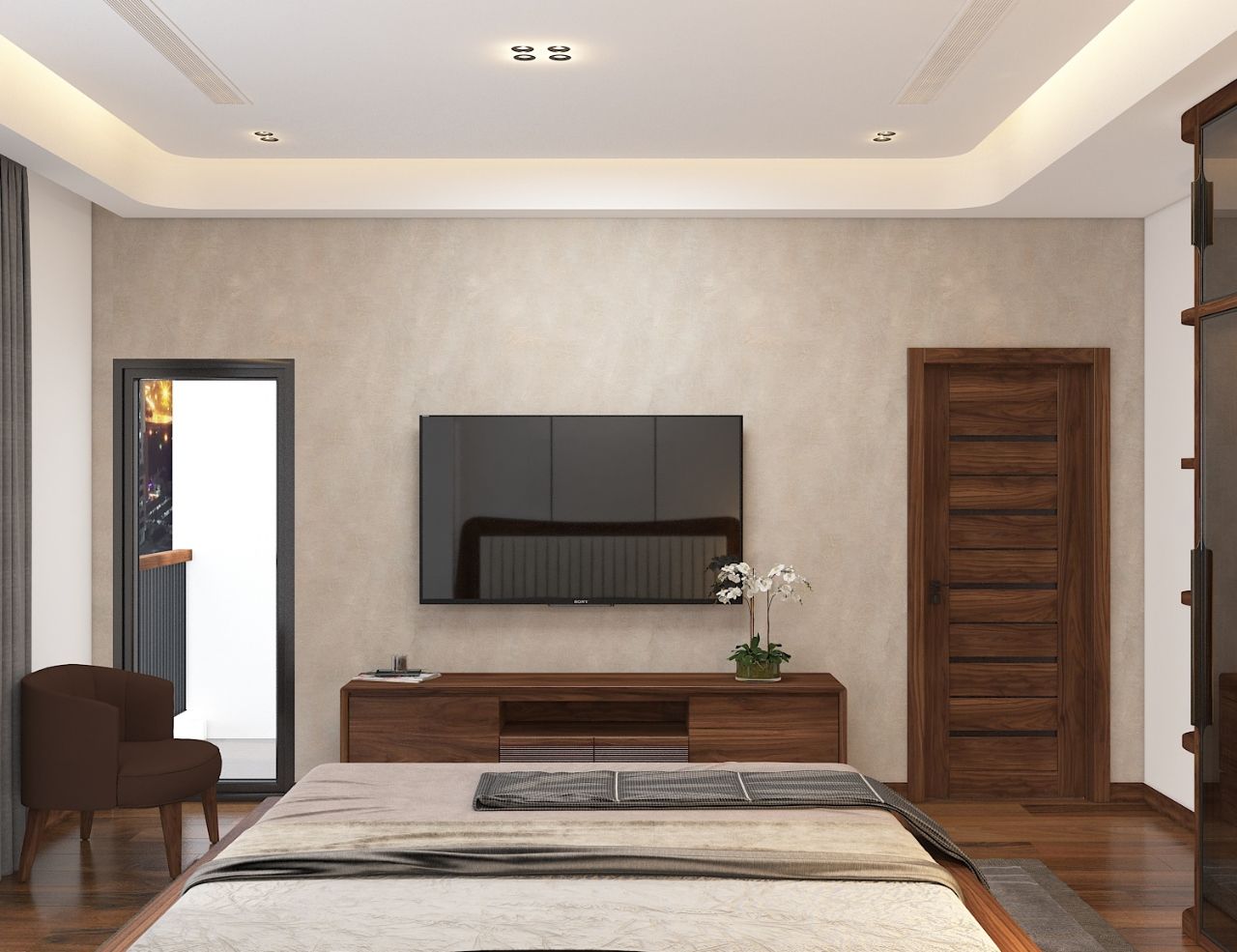 Nội thất phòng ngủ gỗ tự nhiên tiện nghi cho phòng ngủ
