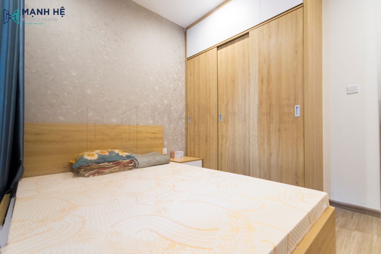 Tủ quần áo cùng giường ngủ từ gỗ công nghiệp bền và hiện đại