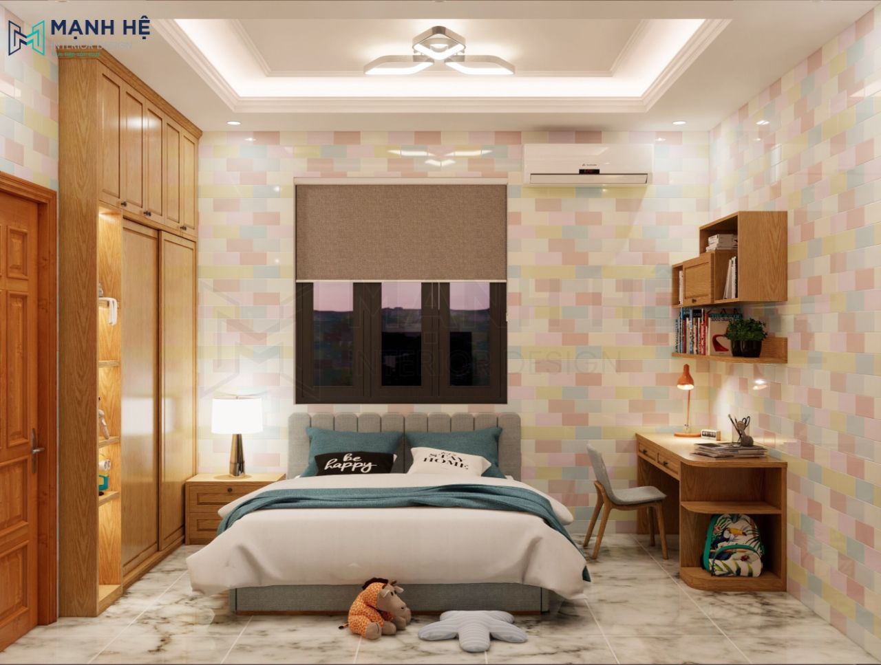 Trang trí phòng ngủ gỗ sồi cho bé bằng những món decor bắt mắt