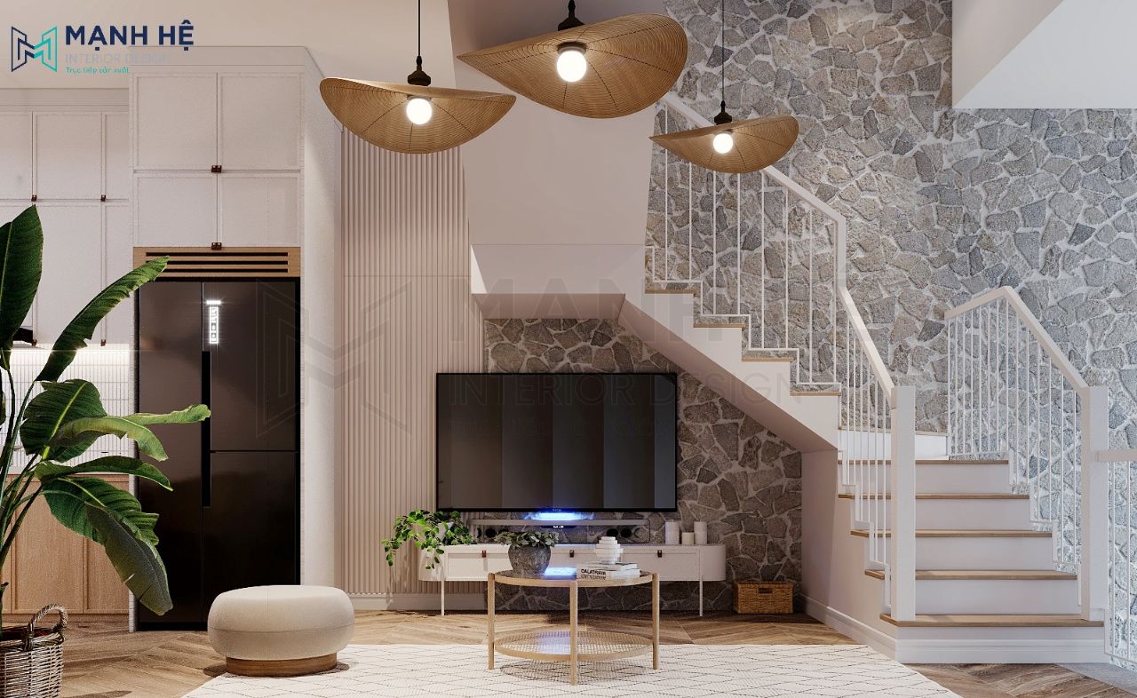 Lưu ý về kích thước kệ tivi dưới gầm cầu thang