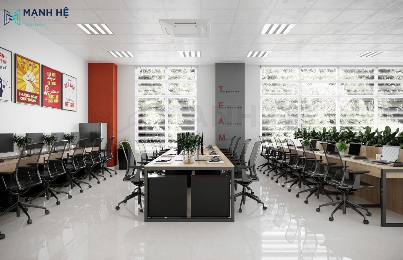 Thiết kế nội thất văn phòng công ty Green Food 220m2 Thiết kế nội thất văn phòng công ty Green Food 220m2