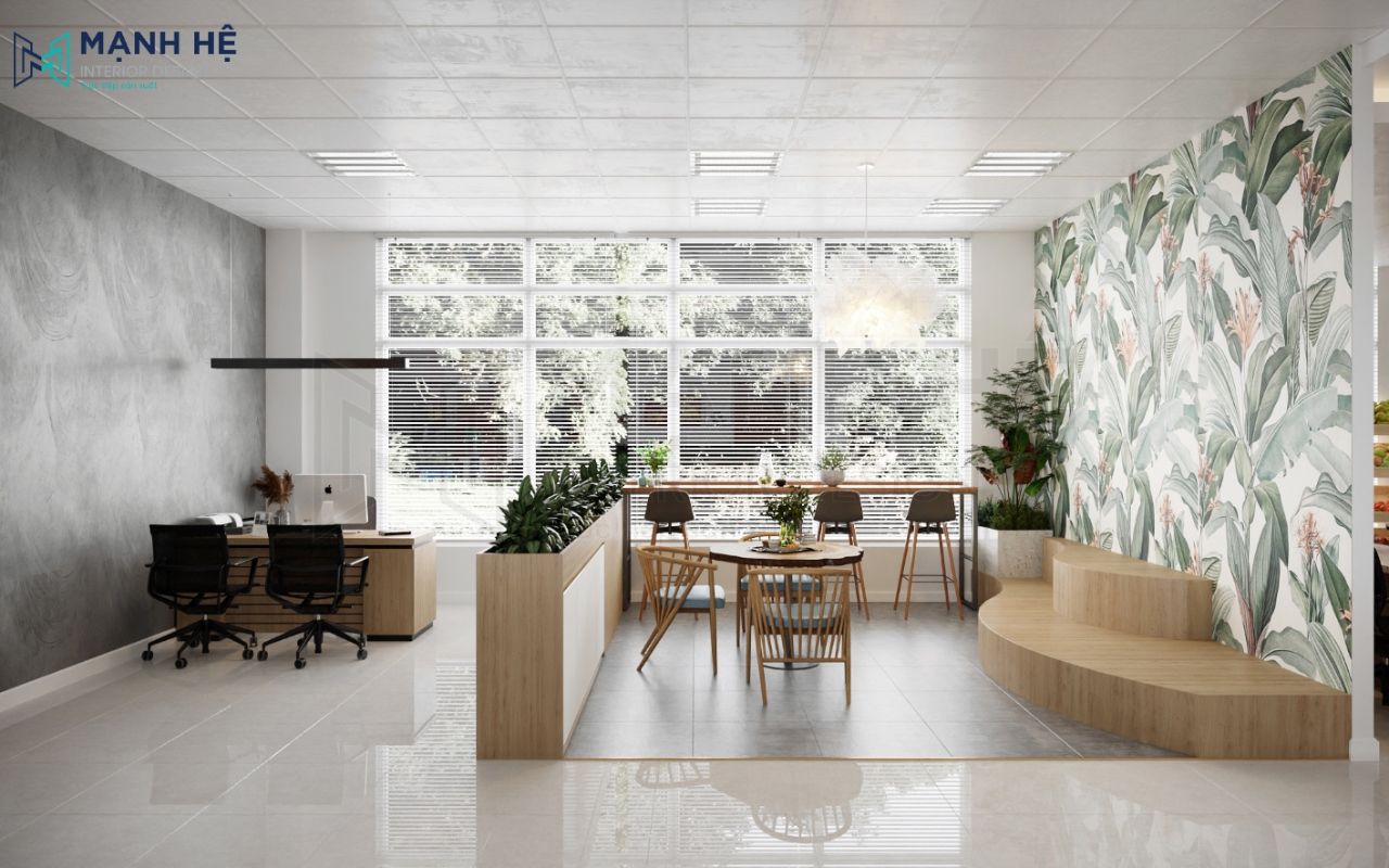 Thiết kế nội thất văn phòng công ty Green Food 220m2 Thiết kế nội thất văn phòng công ty Green Food 220m2