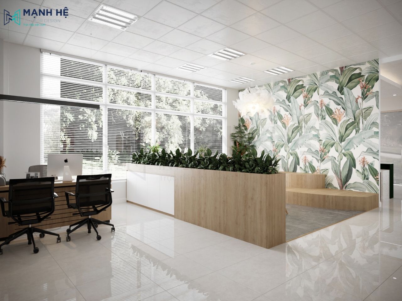Thiết kế nội thất văn phòng công ty Green Food 220m2 Thiết kế nội thất văn phòng công ty Green Food 220m2