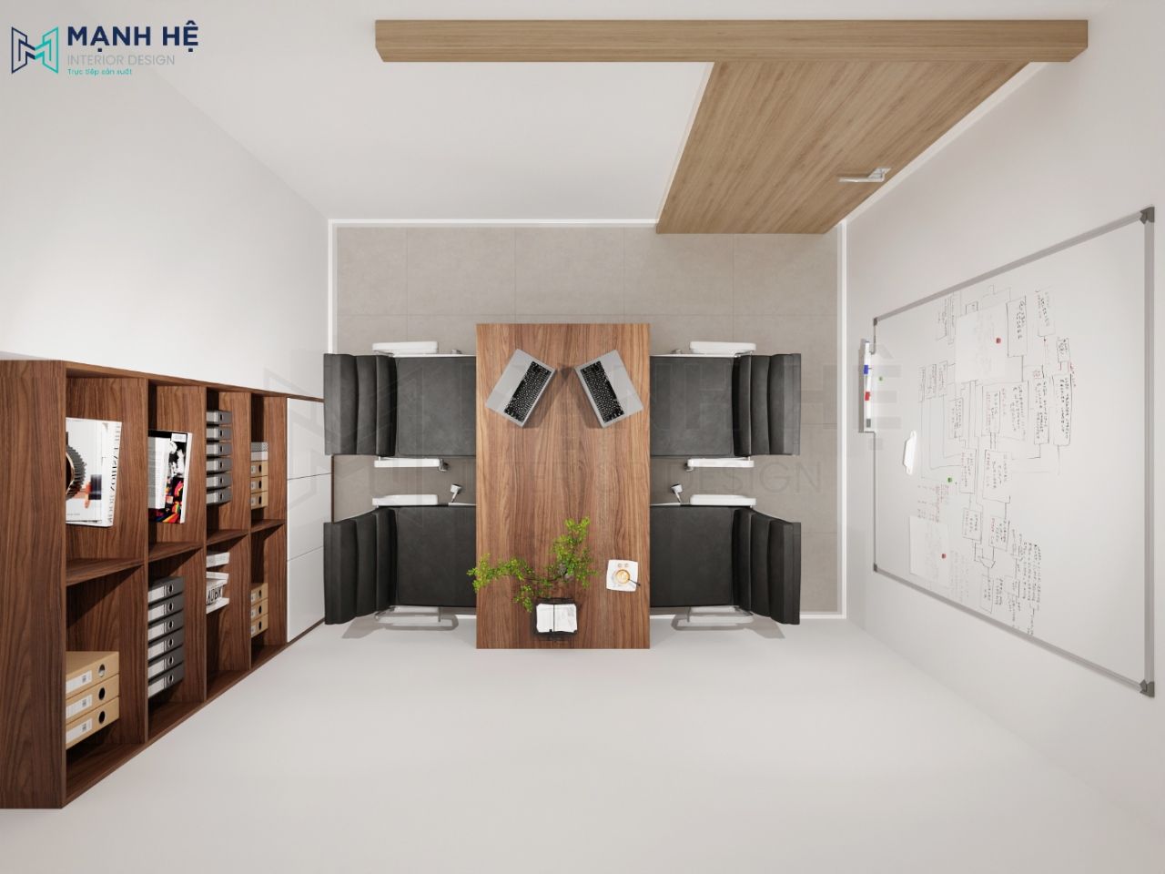 Thiết kế nội thất văn phòng công ty Green Food 220m2 Thiết kế nội thất văn phòng công ty Green Food 220m2
