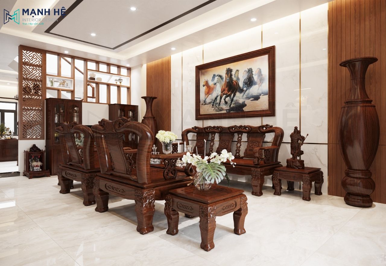 Thiết kế nội thất nhà ống mặt tiền 4m ở Hà Nam cho Anh Hùng - Chị Thương -