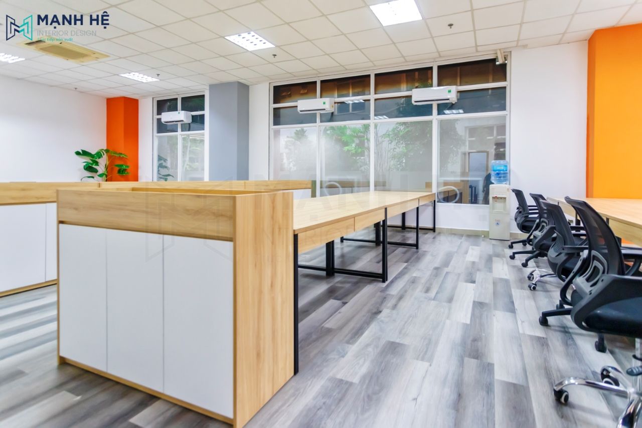 Thi công nội thất văn phòng công ty Green Food – 220m2 Thi công nội thất văn phòng công ty Green Food – 220m2