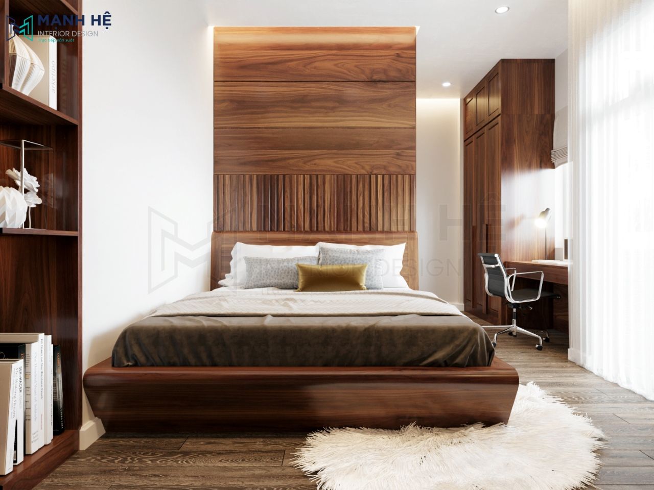 Lam gỗ tô điểm vẻ đẹp sang trọng, hiện đại cho cả căn phòng