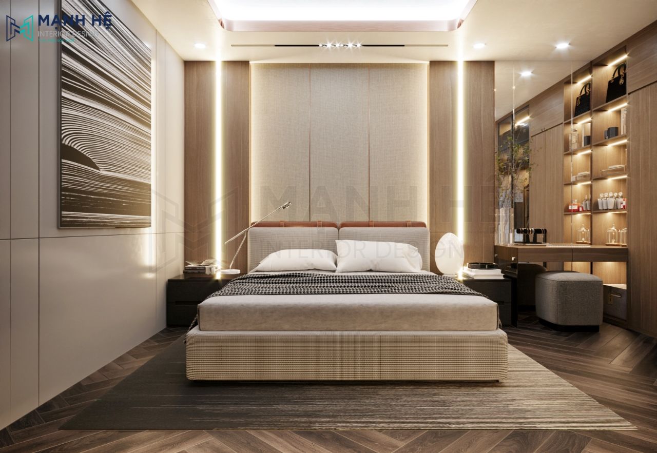 Tổng thể không gian phòng ngủ tiện nghi