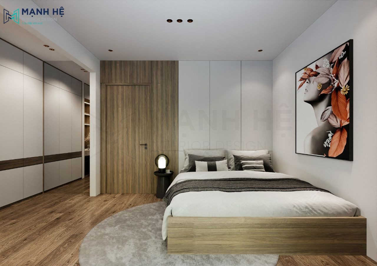 Phòng ngủ 02 đơn giản với phong cách hiện đại nhẹ nhàng