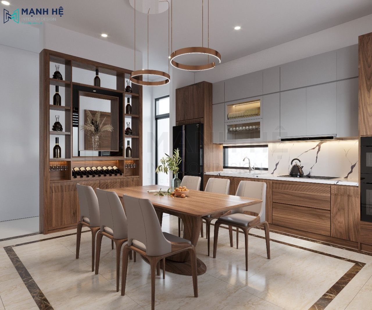 Tối ưu đường nét thiết kế nội thất đơn giản khi trang trí phòng bếp nhỏ