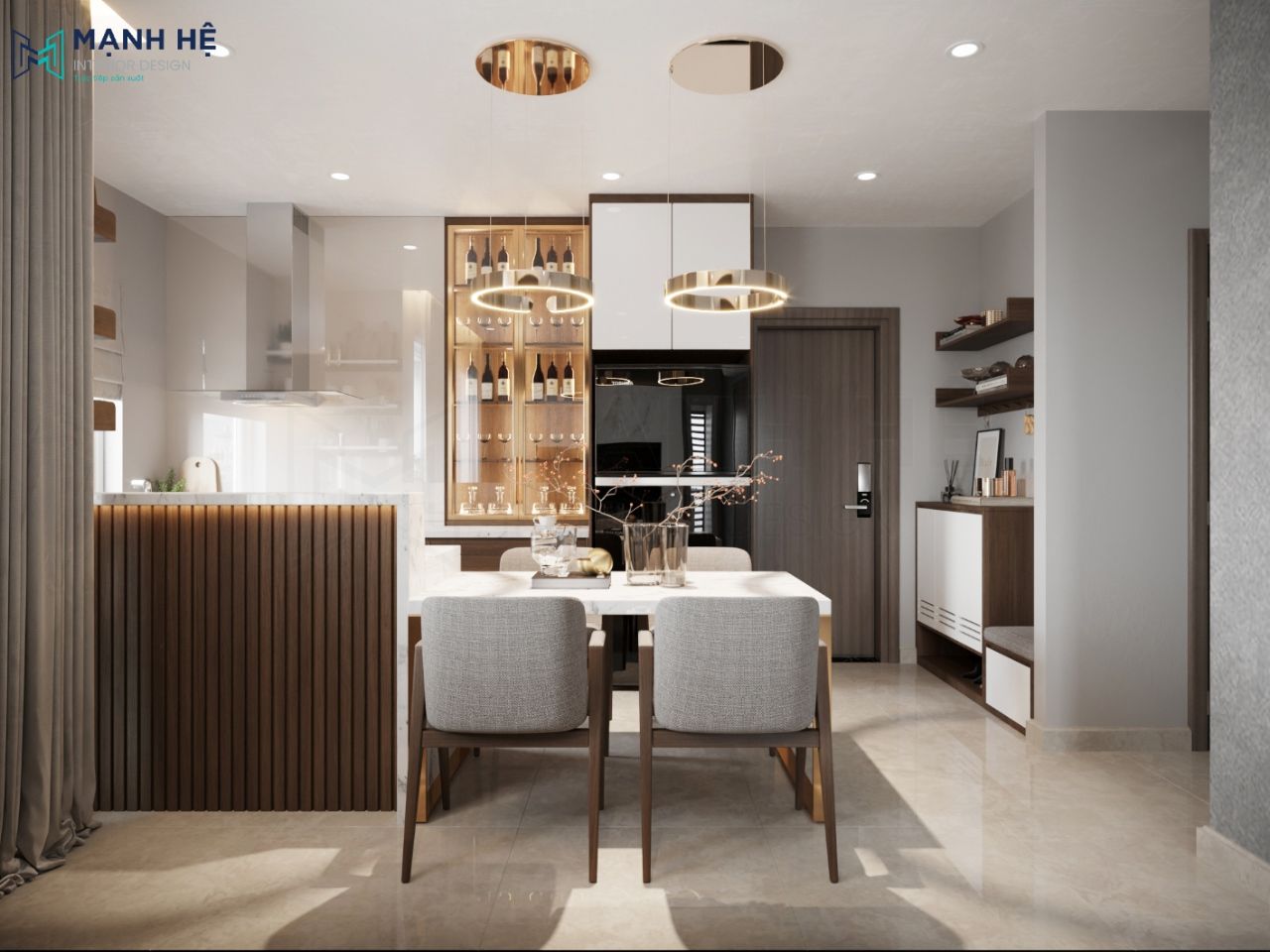 Trang trí phòng bếp nhỏ hiện đại cho chung cư