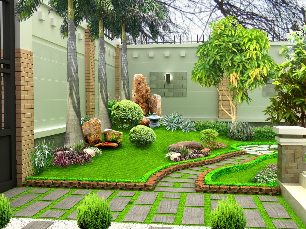 Khoảng không gian sân vườn dành cho gia đình không có nhiều diện tích vẫn có thể bố trí cây cảnh