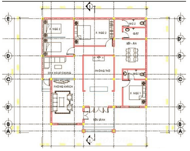 bản vẽ mặt bằng của ngôi nhà