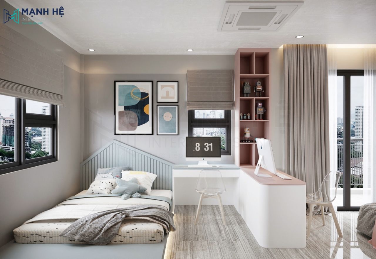Giường ngủ thiết kế hình ngôi nhà tăng sự đặc biệt cho góc phòng bé