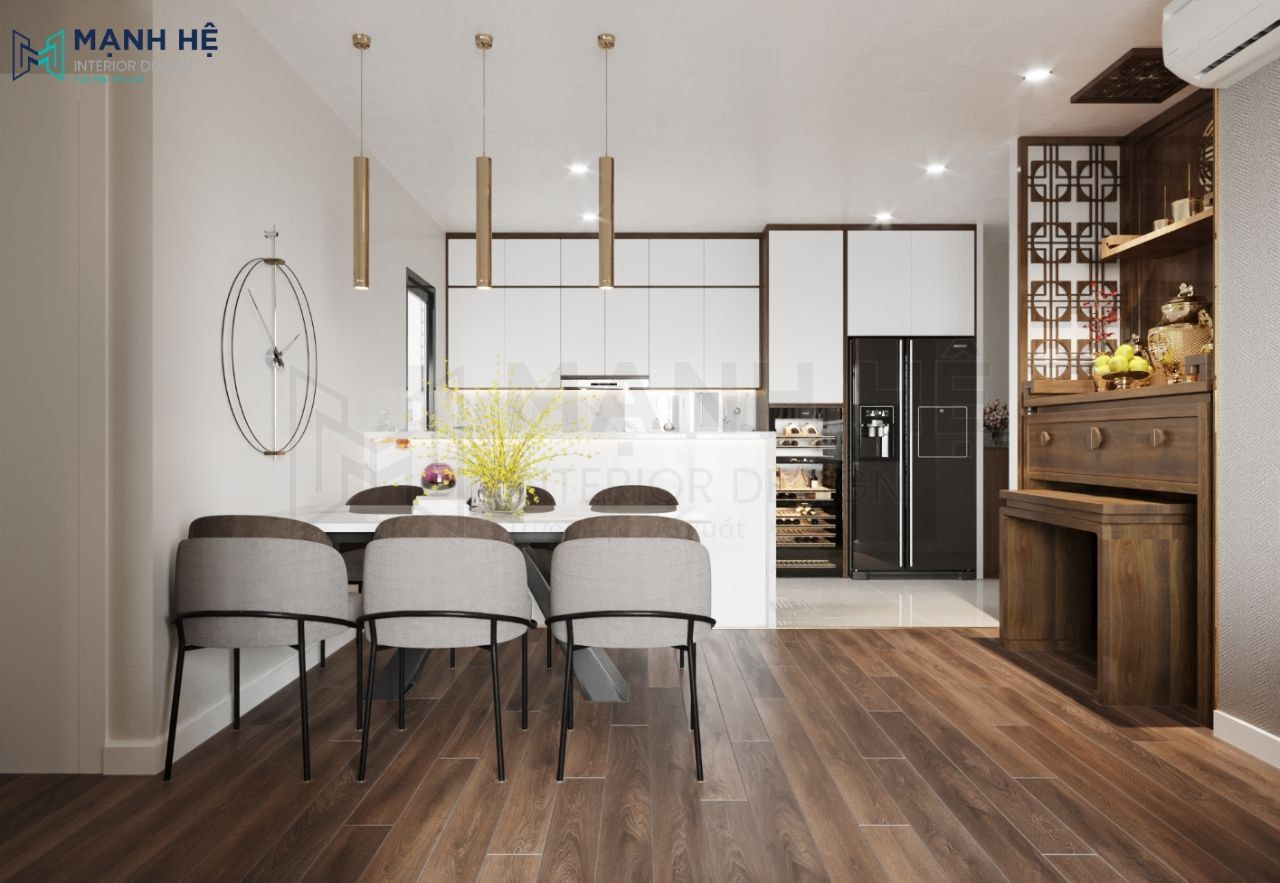 Nội thất phòng bếp tiện nghi làm từ gỗ công nghiệp bền - đẹp