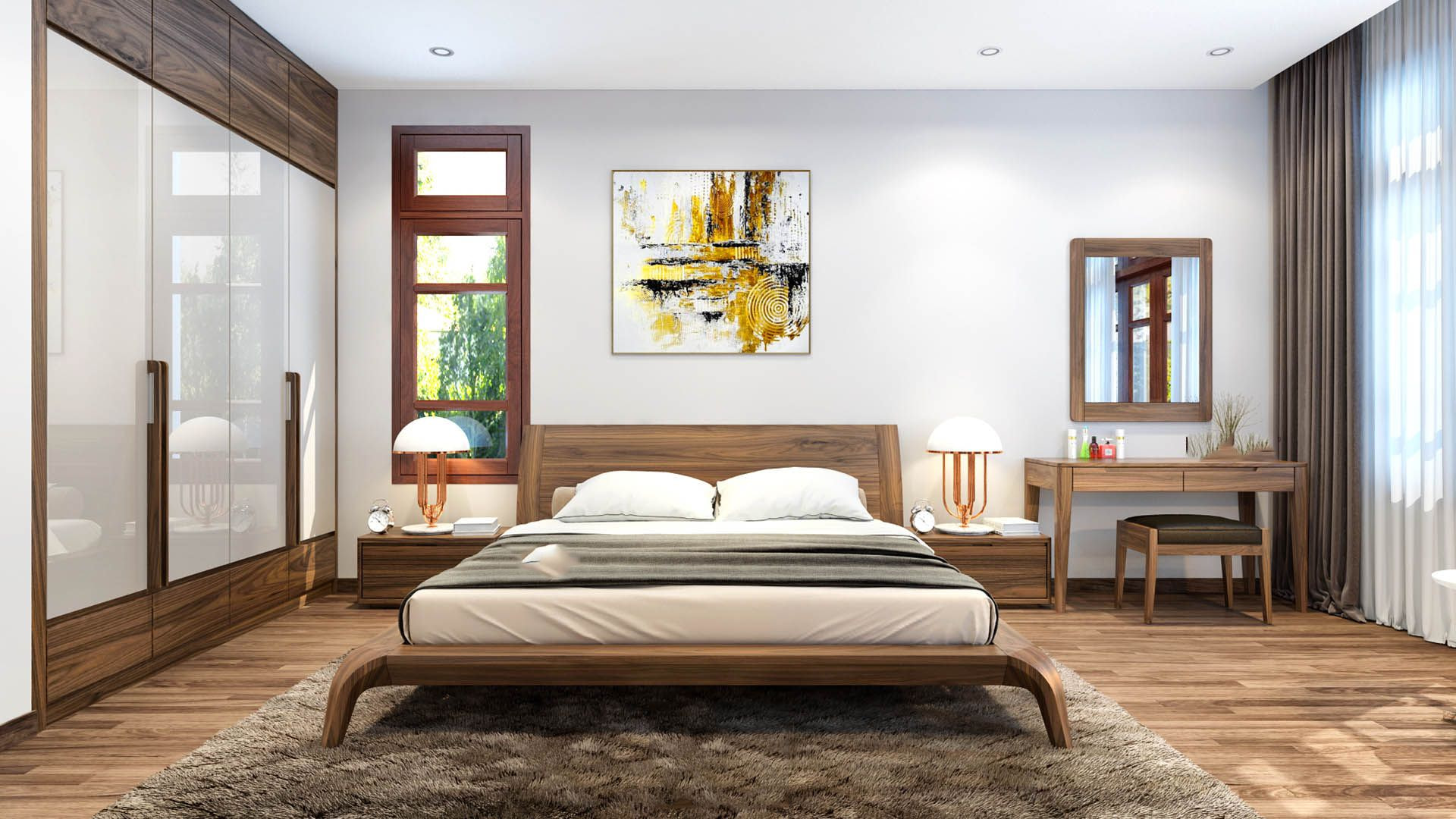 Mẫu 12: Bàn trang điểm với đường nét thiết kế đơn giản