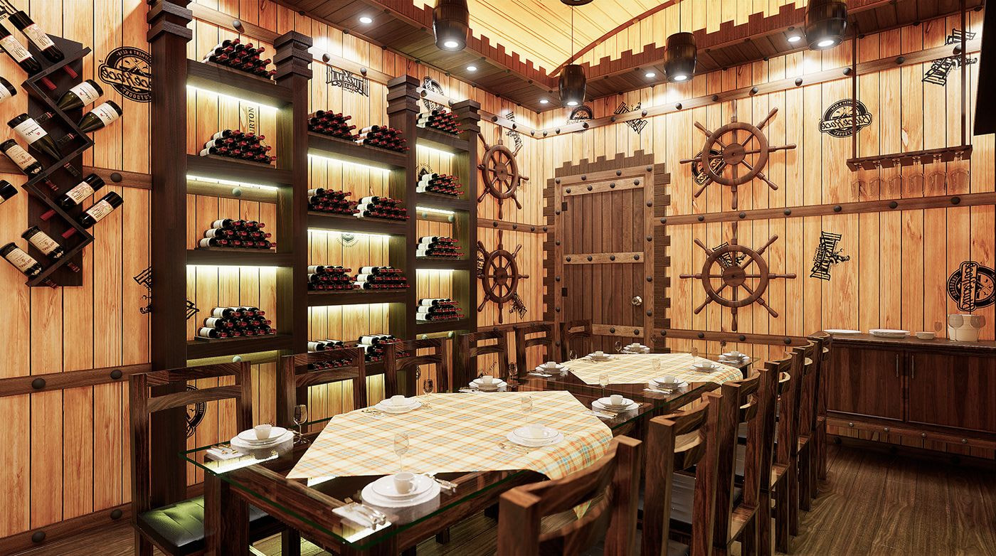 Thiết kế hầm rượu cho nhà hàng hải sản