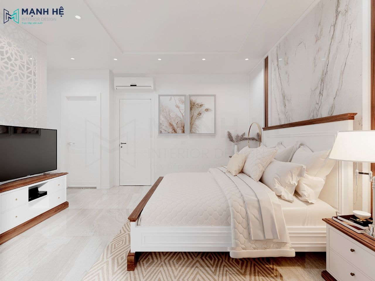 Phòng ngủ 02 được tối giản đường nét thiết kế hơn một chút