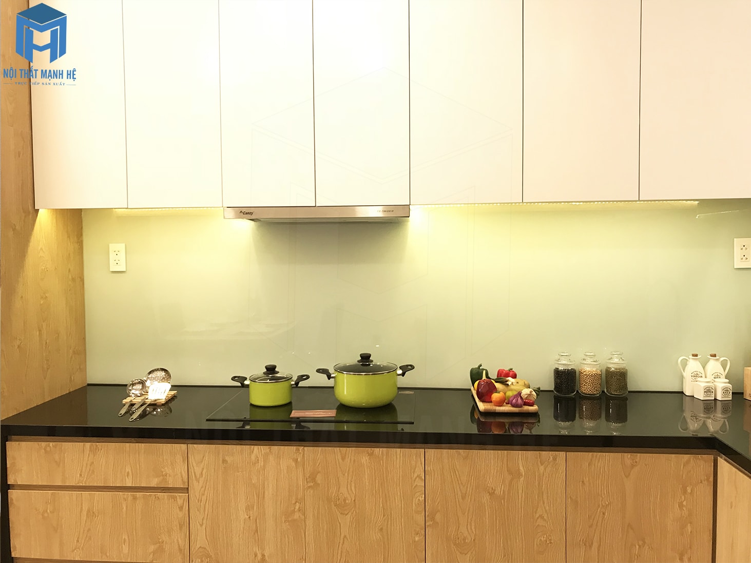 Thi công hệ tủ bếp gỗ công nghiệp Melamine