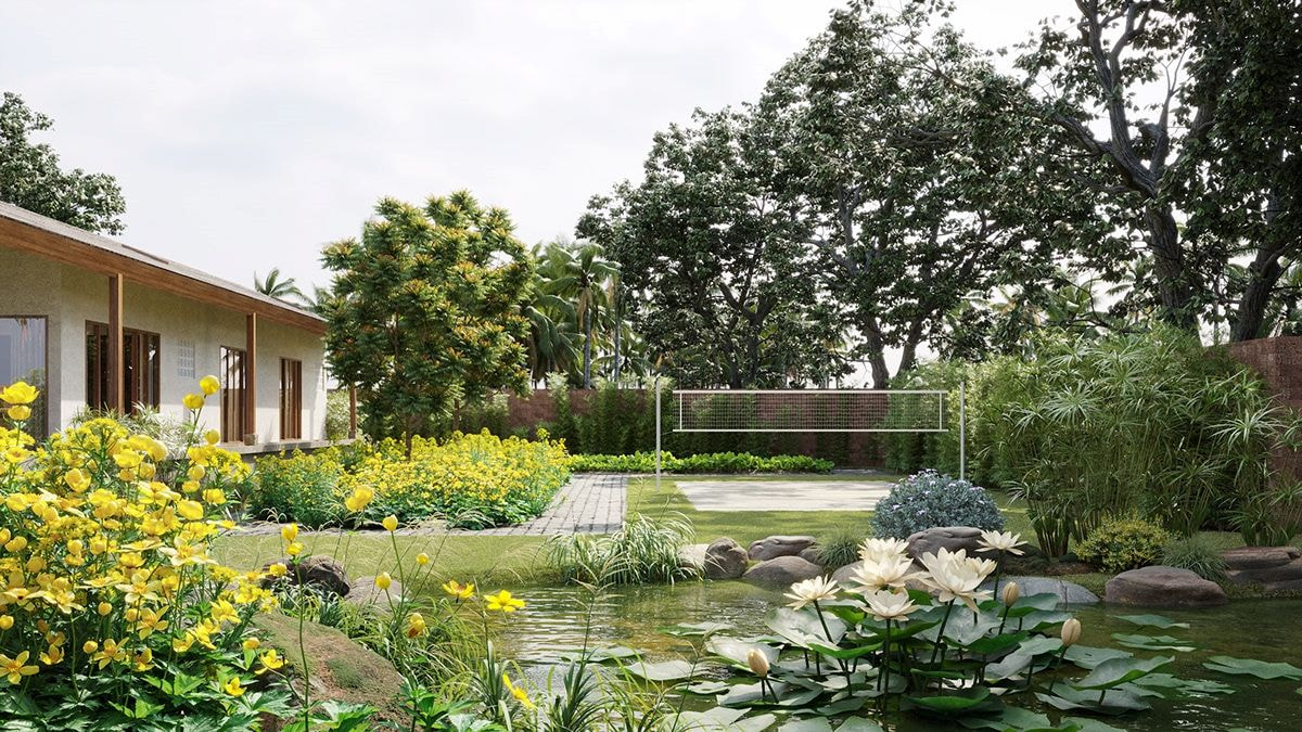 Mẫu 9: Thiết kế tiểu cảnh mini với hồ sen đá